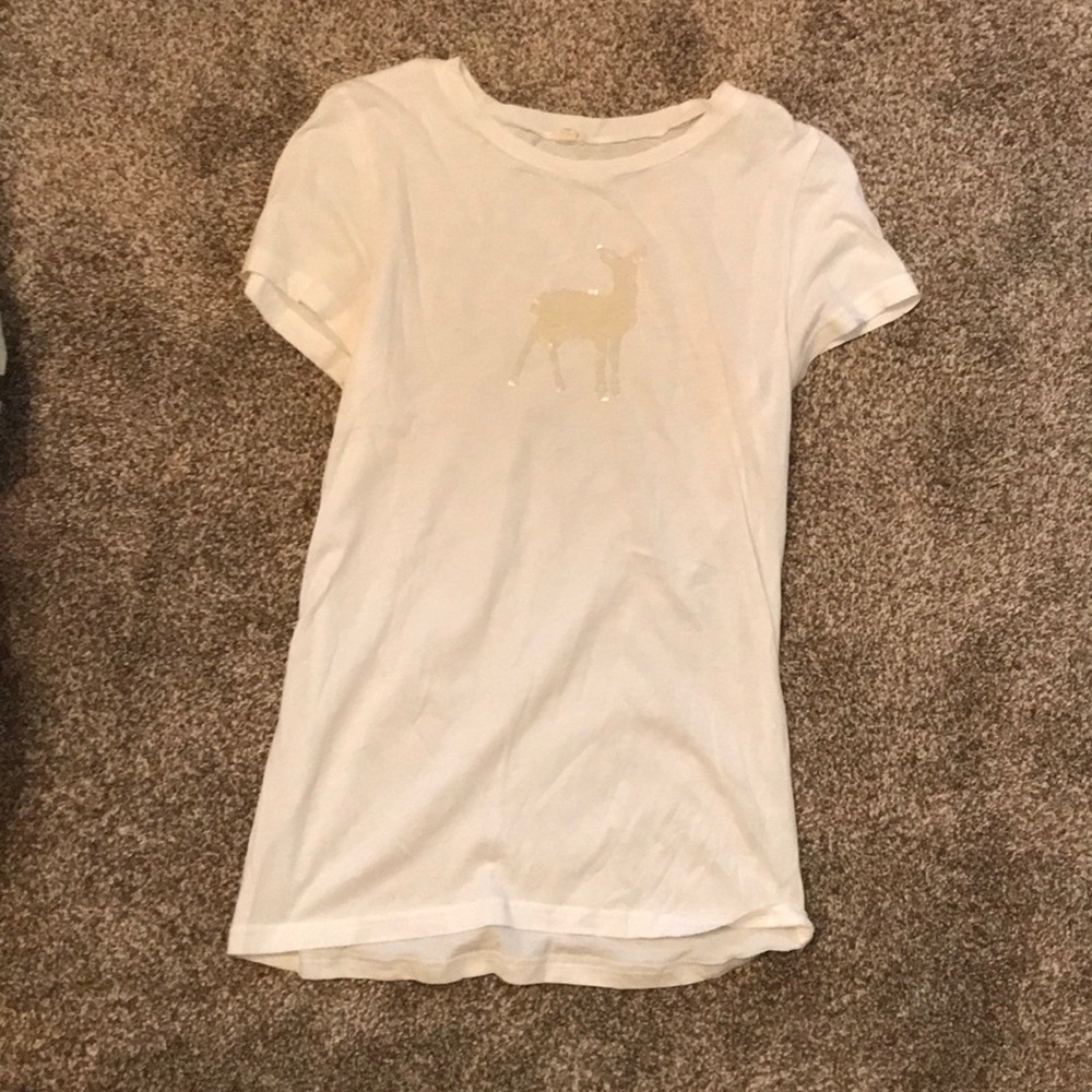 J. Crew white sequin deer tee shirt