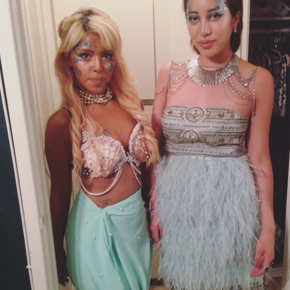 Sue Wong Strapless Seafoam Ostrich Feather Dress - Picture 6 of 8