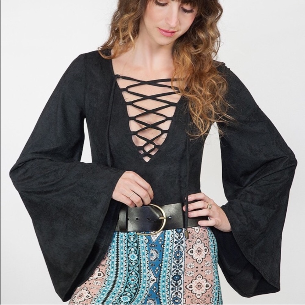 NWT Show Me Your Mumu Lace Up Bodysuit