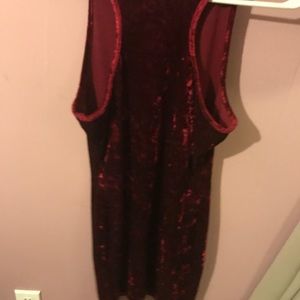 Red velvet tight fitting dress
