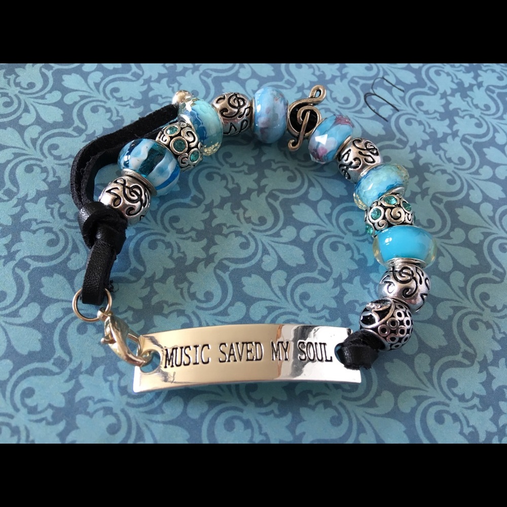 Music Bracelet with Charm Beads Size Adjustable