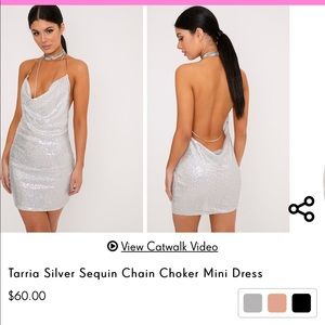 Sequin Silver Chain mini dress