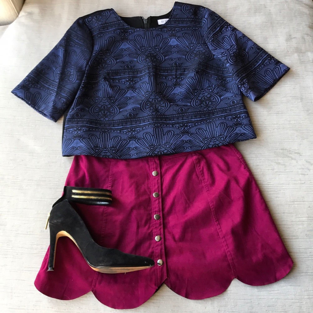 Blue and Black BCBG Crop Top