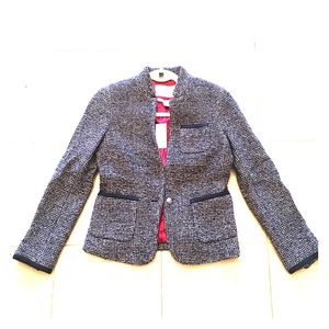 Banana Republic Navy and White Tweed Blazer