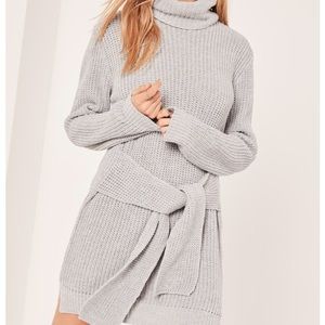Sweater tie dress