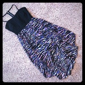 Charlotte Russe Purple/Black Zebra High Low Dress