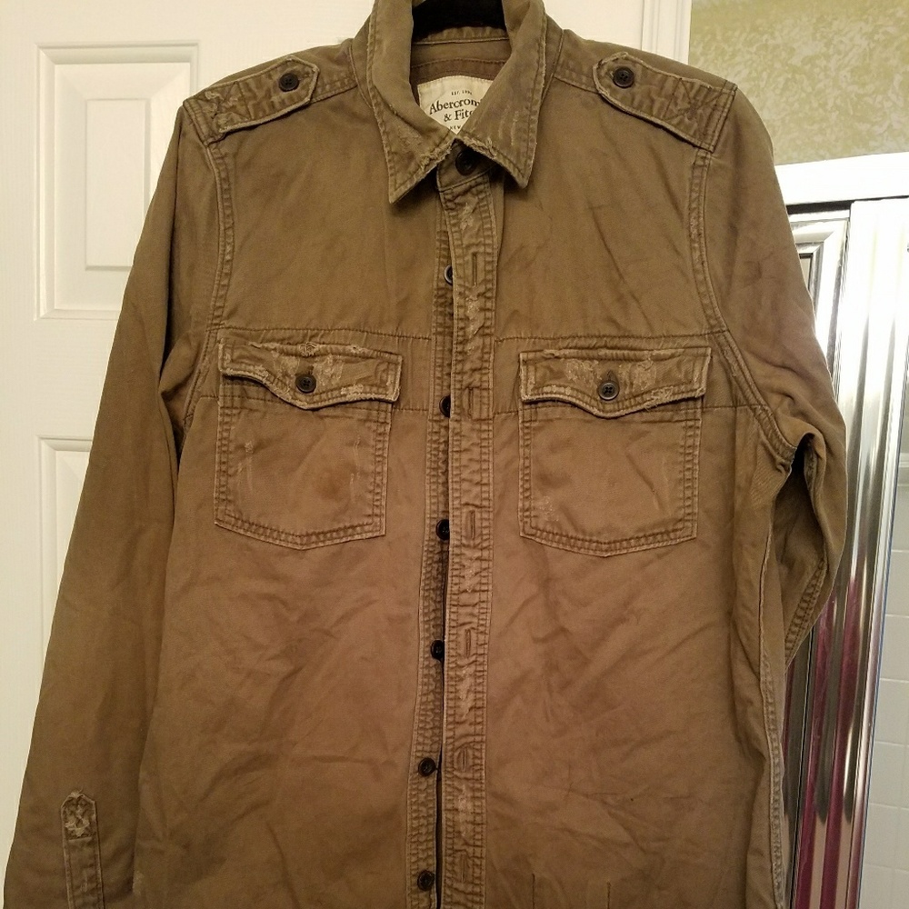 Abercrombie and Fitch distressed down shirt