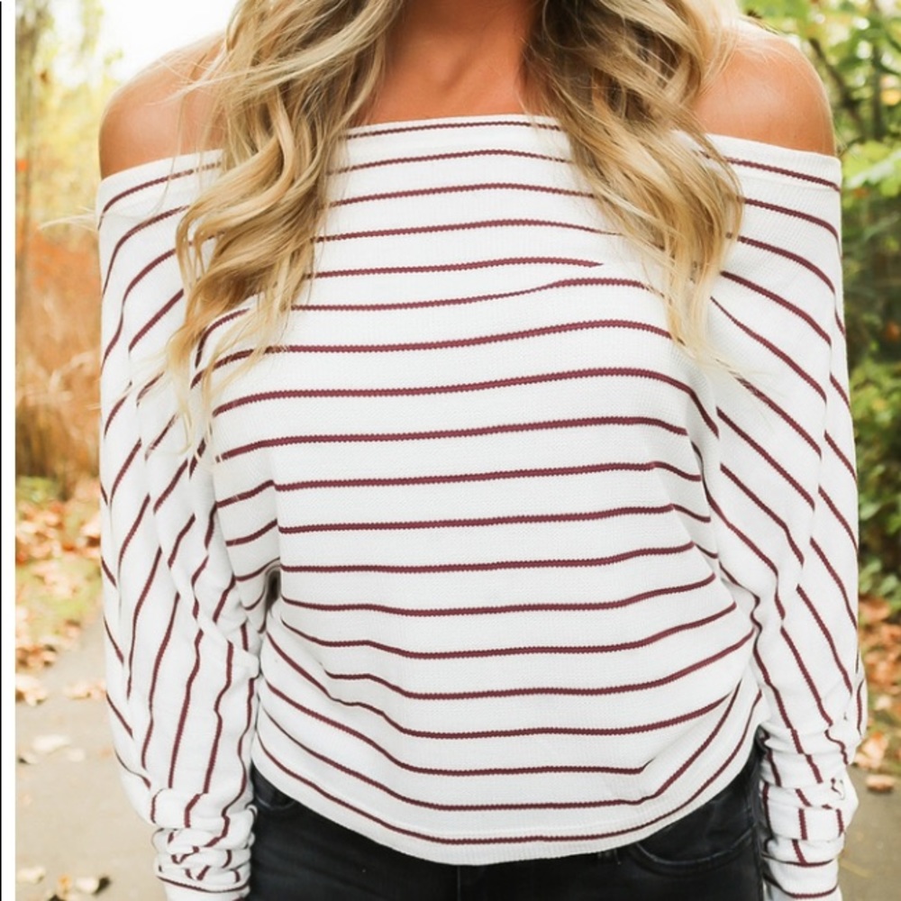 ***SOLD*** Dottie Couture Off the Shoulder Top - Picture 1 of 5