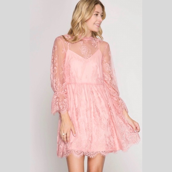 Lace Babydoll Dress - Picture 2 of 3