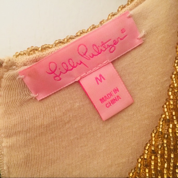 Lilly Pulitzer Gold Beaded Tank - Picture 2 of 5