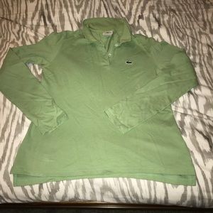Lacoste long sleeved polo - light green
