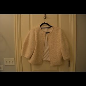 Alice + Olivia white cropped wool jacket