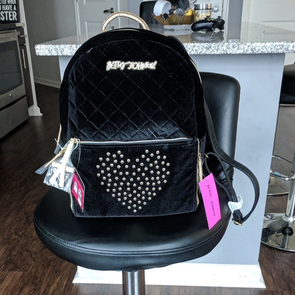 Elegant & Chic black velvet backpack
