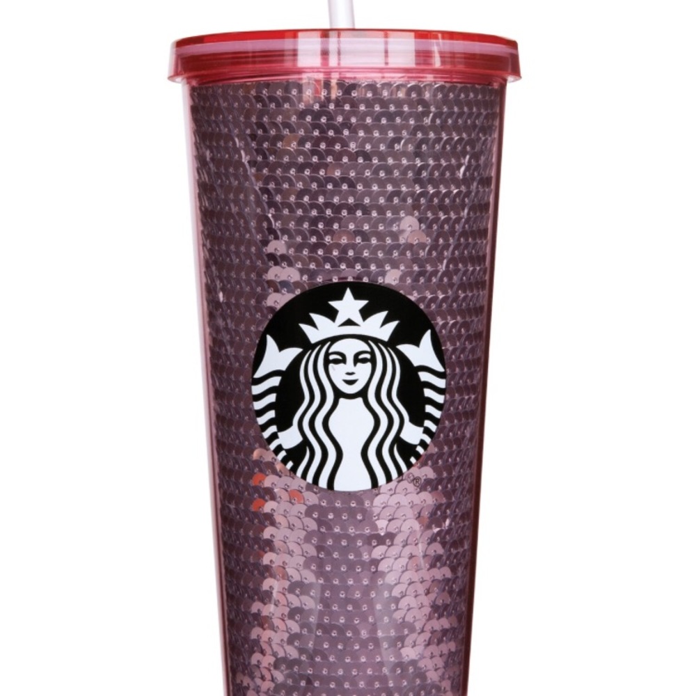 Starbucks Pink sequin cup NWT limited edition