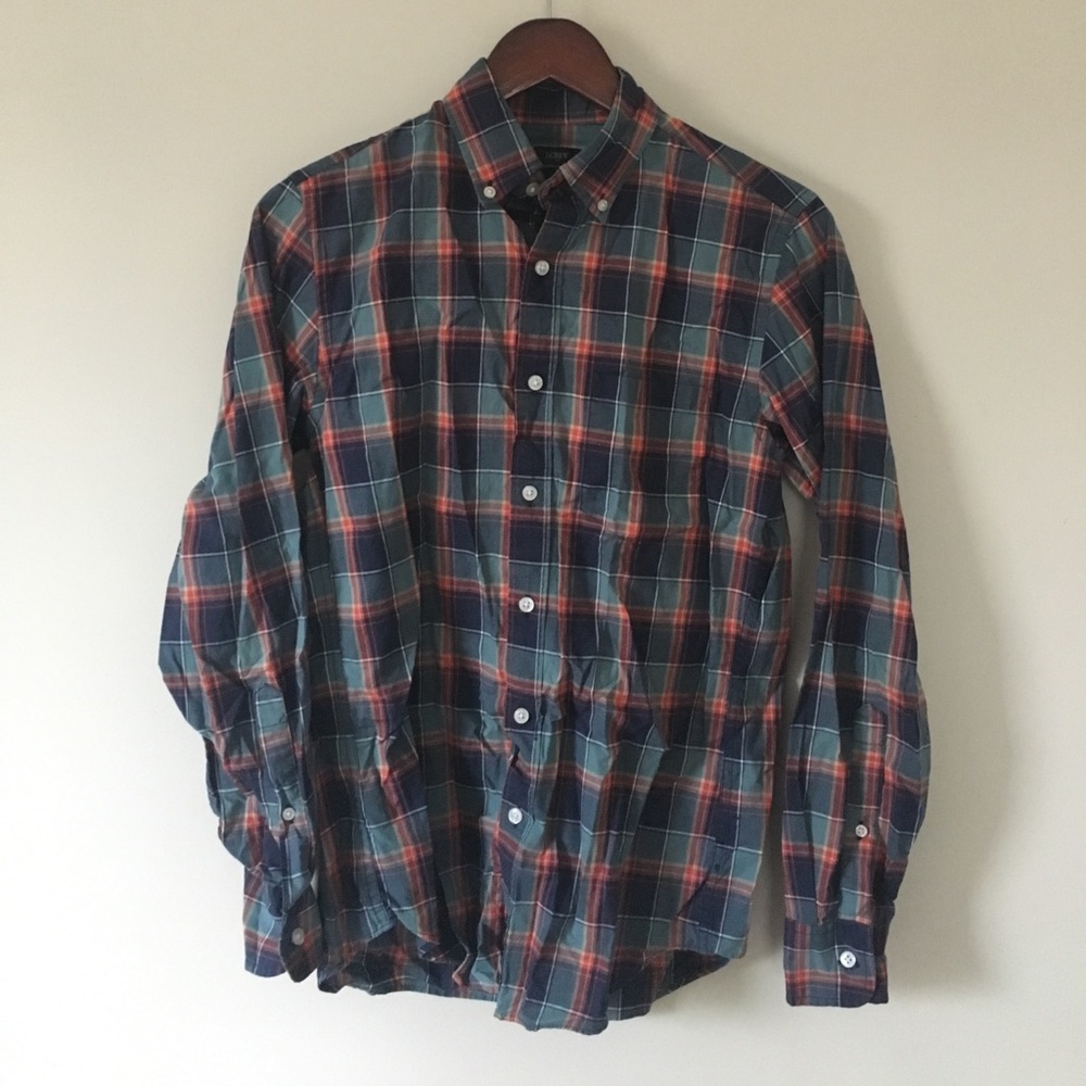 J Crew Plaid Button Down XS