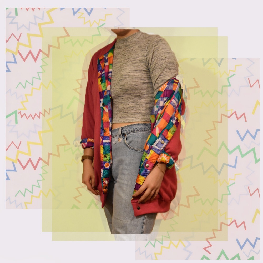 Bubble Gum Pink Reversible 80s Jacket