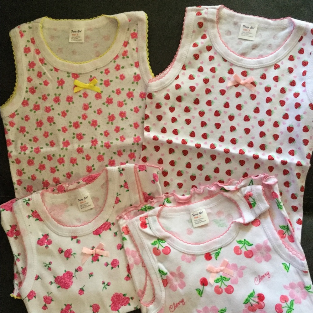New 4Pk Girls Regular Tank Tops Cotton Undershirts