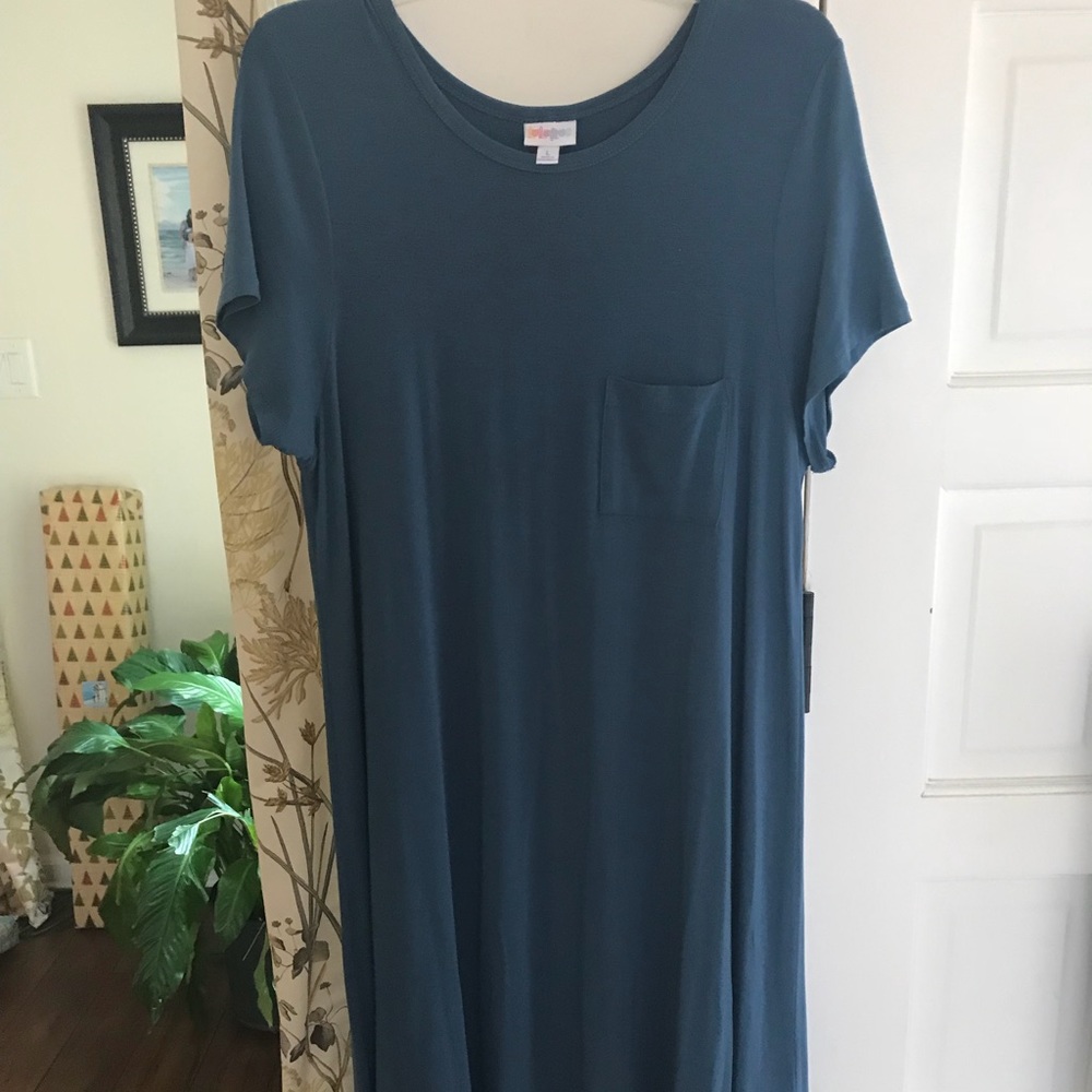 Lularoe SOLID Slate Blue Large Carly