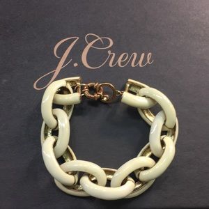 J. Crew enamel link bracelet in cream color