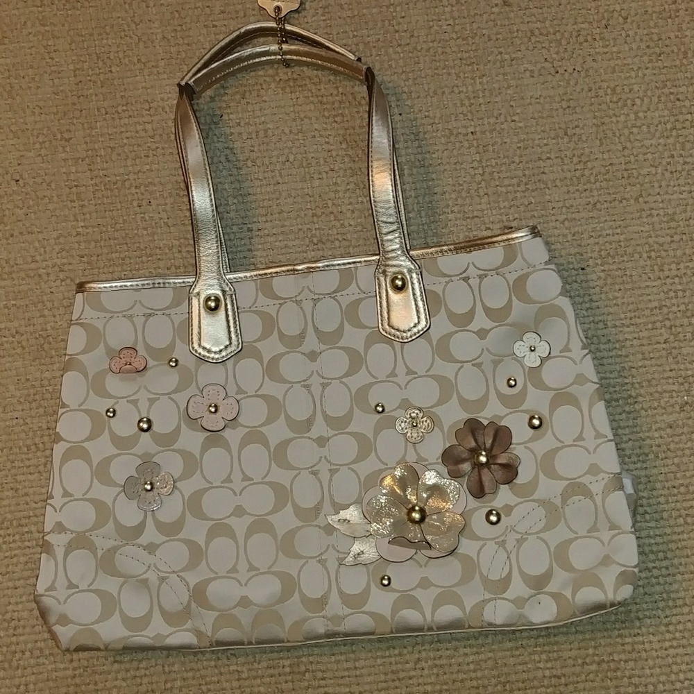 Coach Purse with Flowers