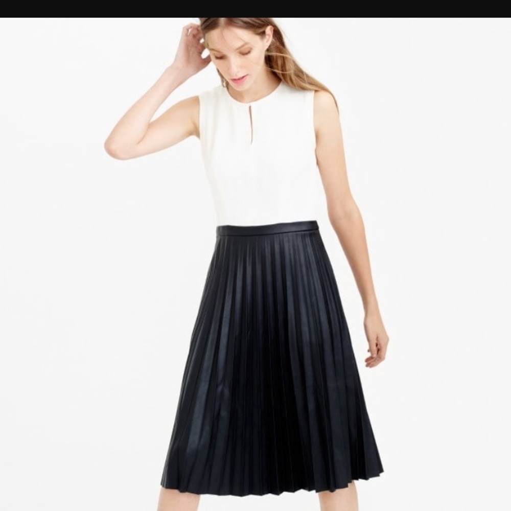 J Crew Two-Tone Pleated Combo Dress: Size 0 NWT