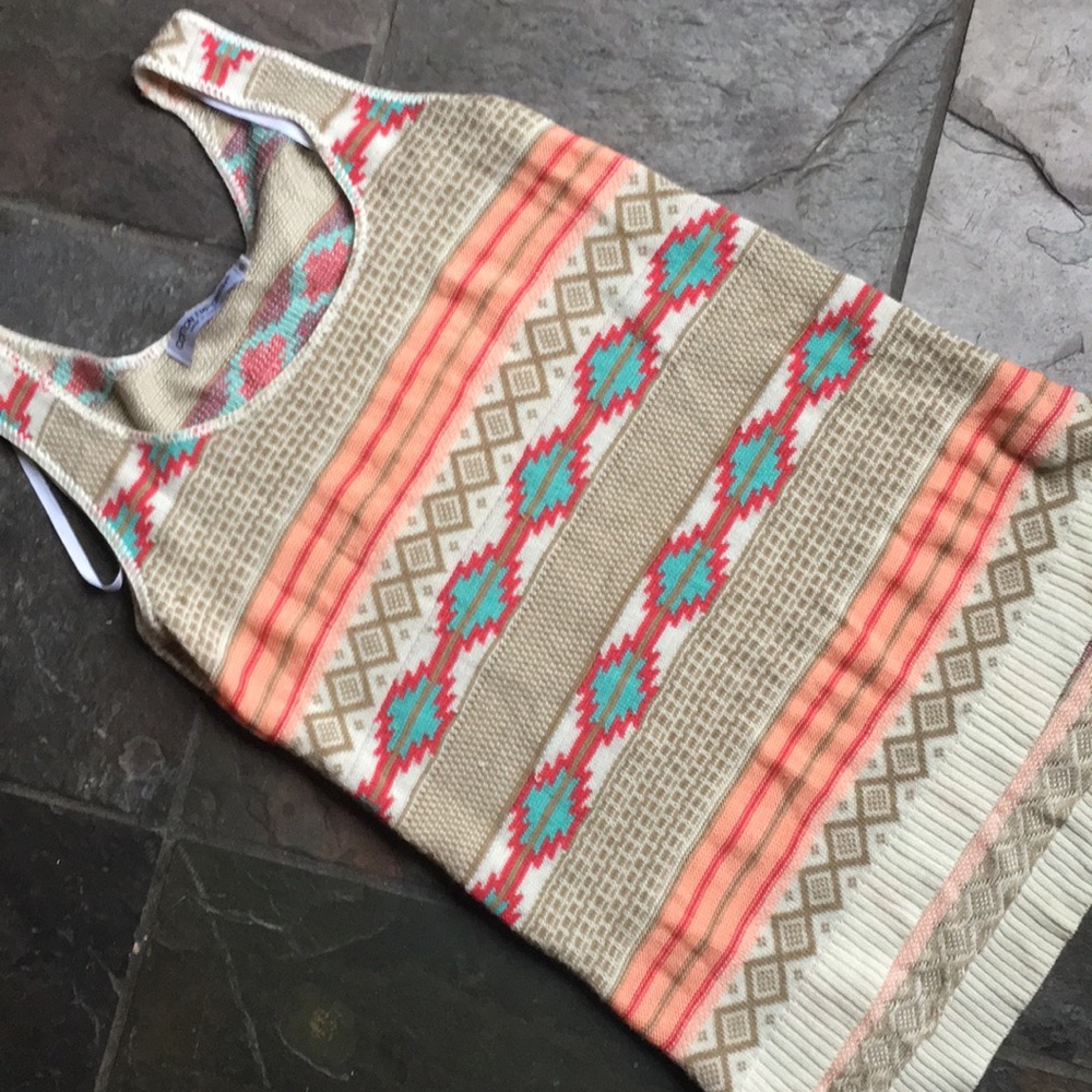 Patterned Long Sweater Tank