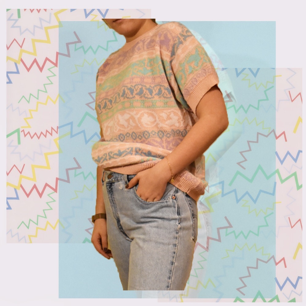 80s Knit Short Sleeve top