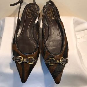 Coach Mohair Animal print kitten heels