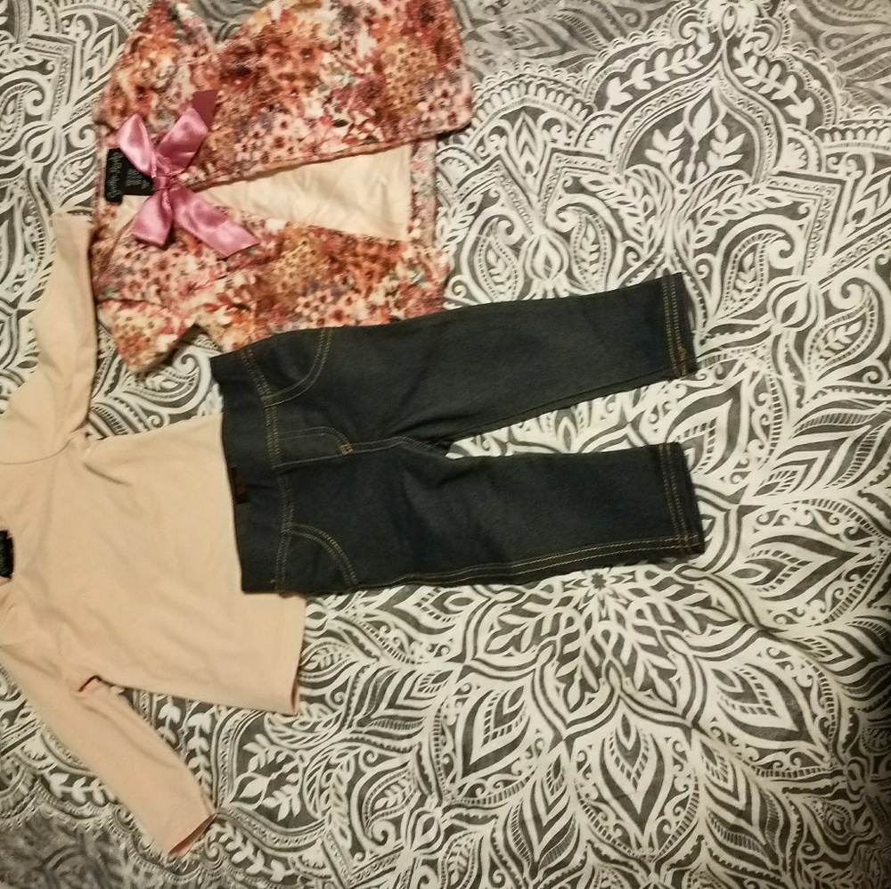 3 piece infant designer jean outfit