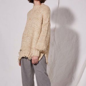 Topshop distressed oversized sweater.