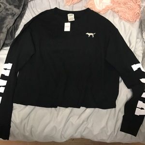 a black crop top from PINK