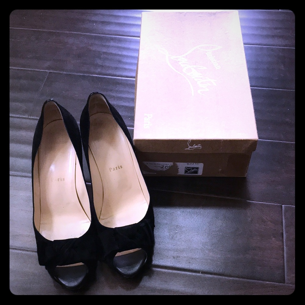 Christian Louboutin high heels in black velvet