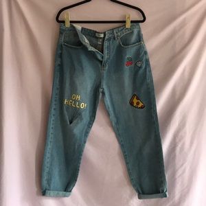 Forever 21 Boyfriend Patch Jeans