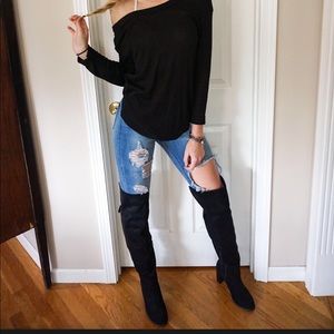 Black over the knee boots
