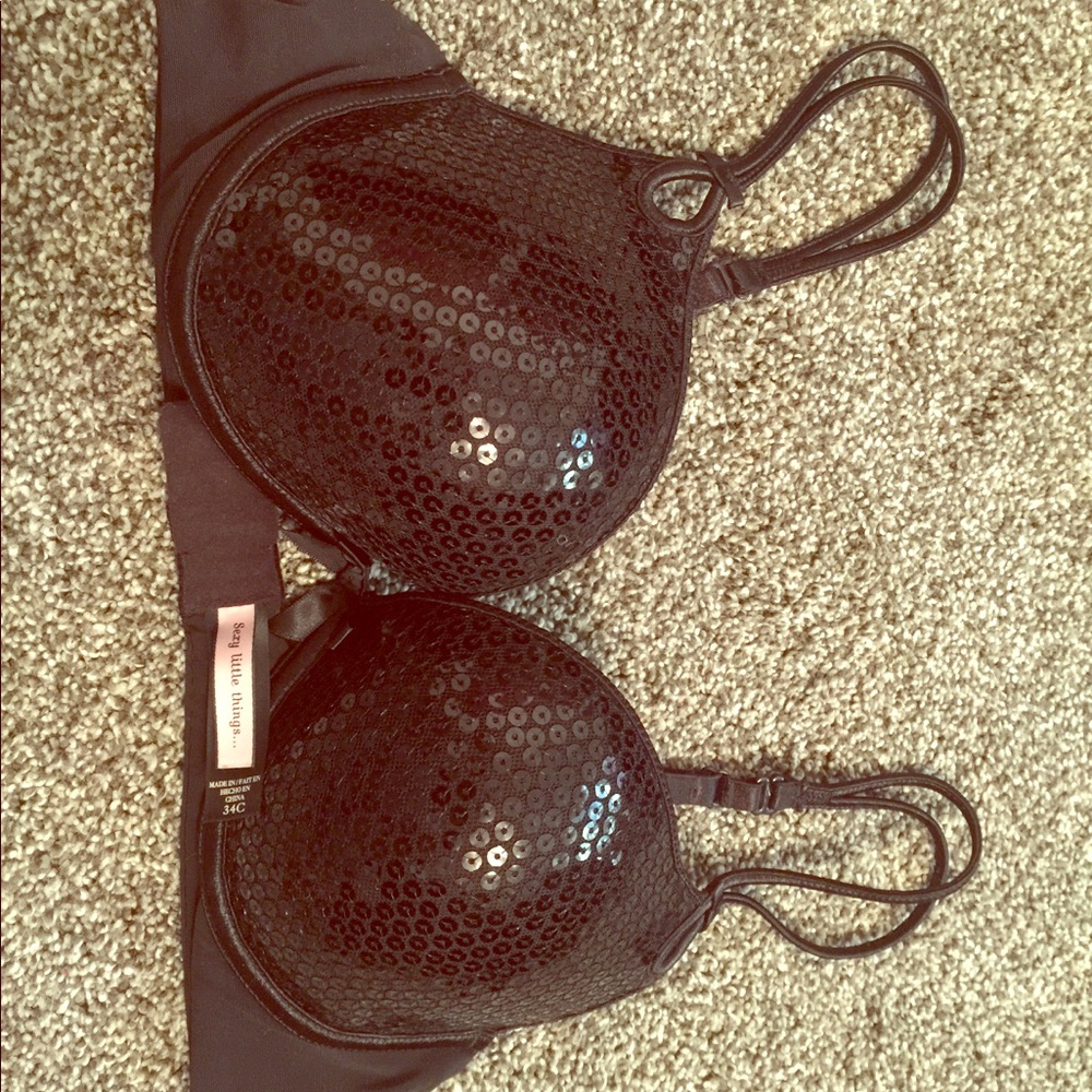 Sexy little things black sequence lingerie 34c