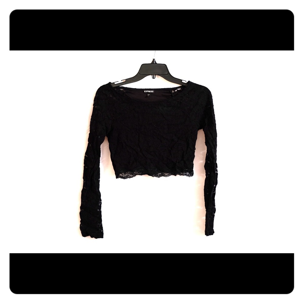 Express black lace crop top. Only worn once.