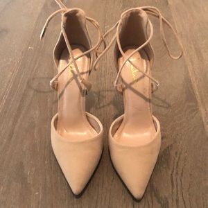 Lace up Suede Heels