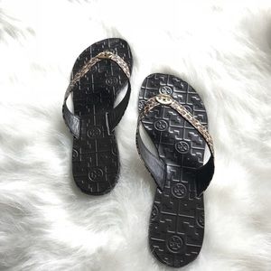 Cheetah Tory Burch flip flop sandals