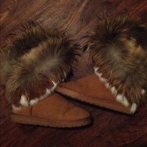 Real fur boots