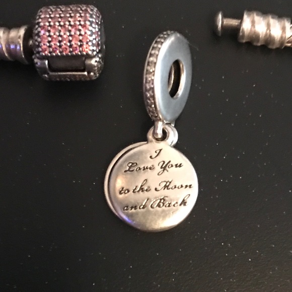 Reduced! Pink Accent Pandora Bracelet 2 Charms! - Picture 3 of 4