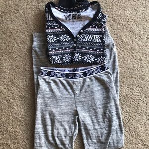 PINK long John pajamas winter print!