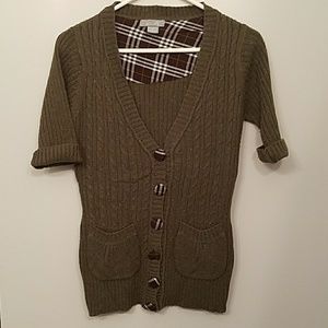Delia's Olive 3/4 Sleeve Sweater