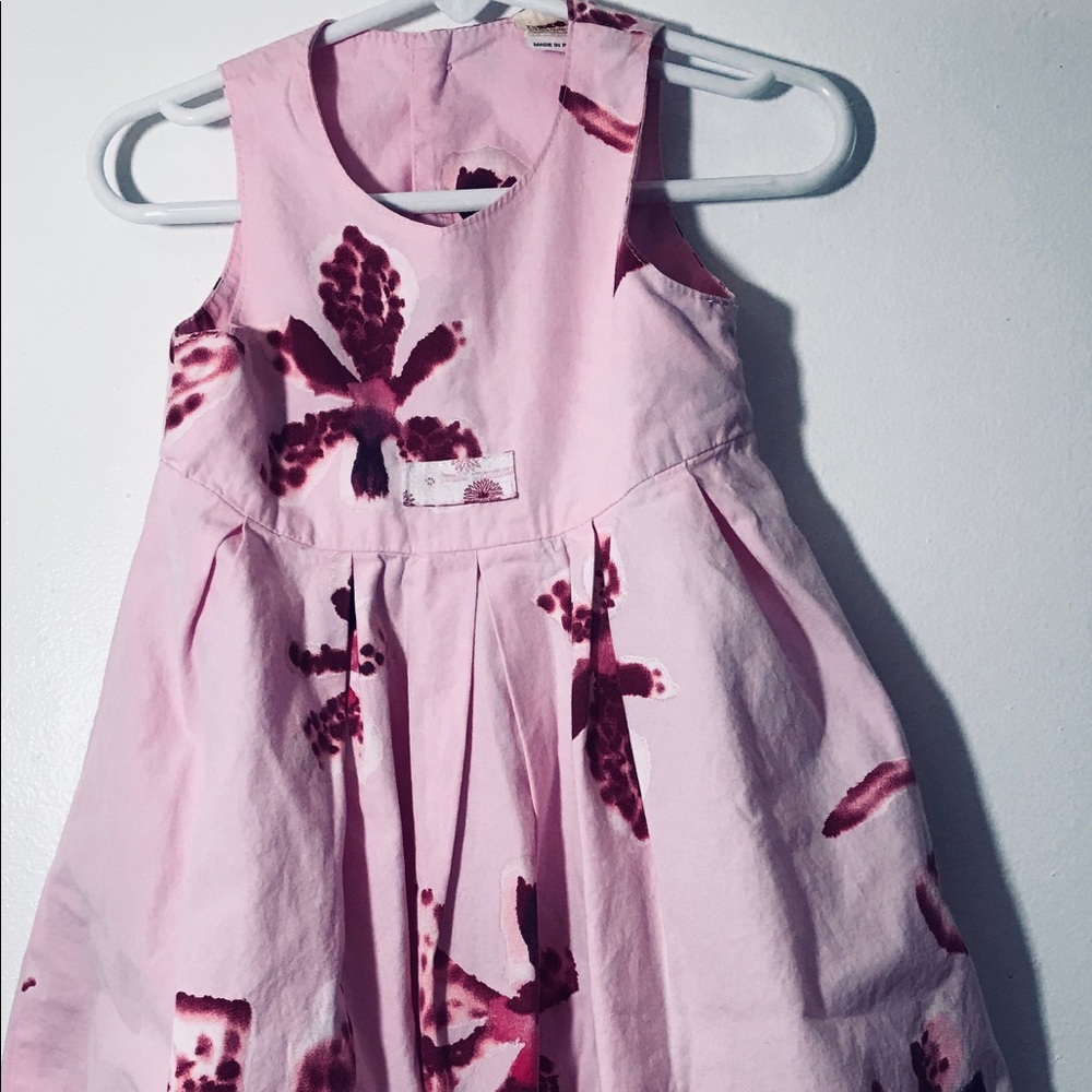 3 Pommes 24 Mo Pink Floral Dress France  XC