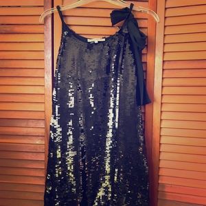 Mini Bubble Black Sequence Dress Size 6
