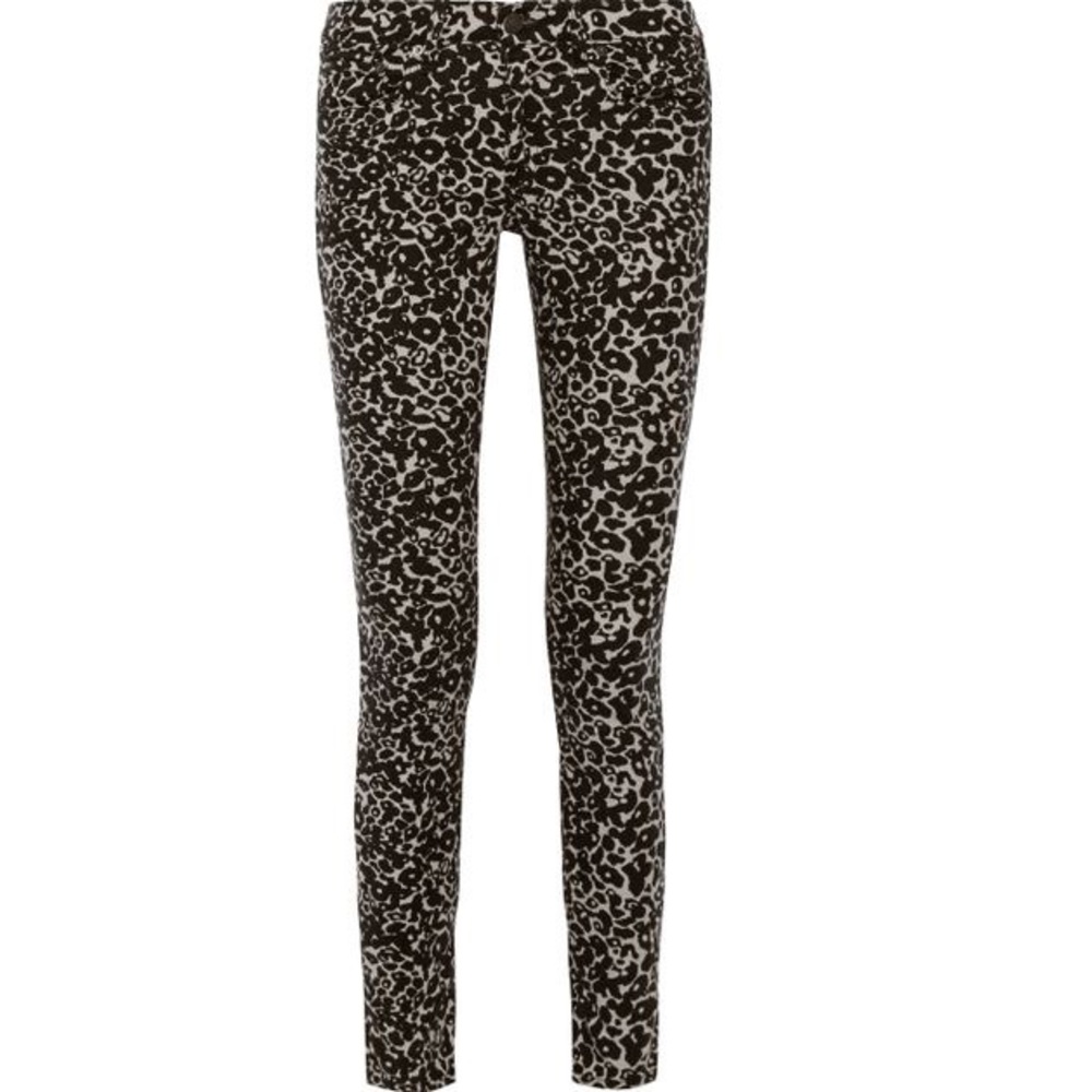 Rag & Bone Black LeopardPrint Skinny Jean Gem