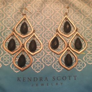 Kendra Scott Black & Gold Chandelier Earrings