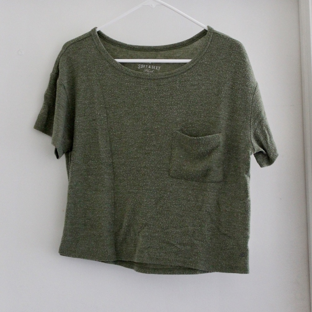AE Soft & Sexy Green Pocket Tee