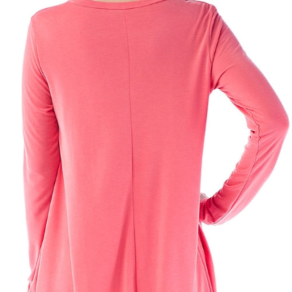 NEW! Coral Keyole Sidetail Tunic - Picture 2 of 2
