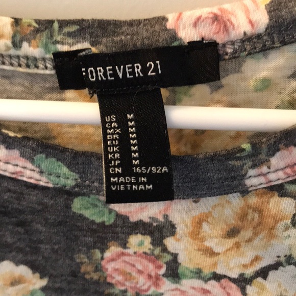 Gray Floral Muscle Tee - Picture 4 of 5