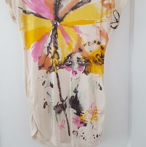 New York & co abstract t-shirt